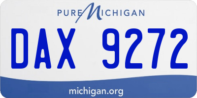 MI license plate DAX9272
