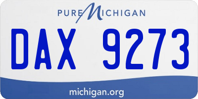 MI license plate DAX9273