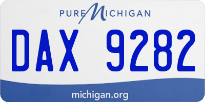 MI license plate DAX9282