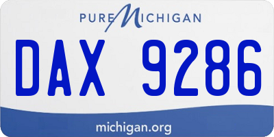 MI license plate DAX9286