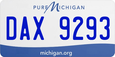 MI license plate DAX9293
