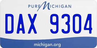 MI license plate DAX9304