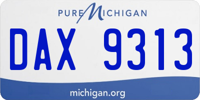 MI license plate DAX9313