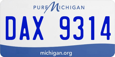 MI license plate DAX9314