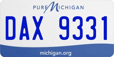 MI license plate DAX9331