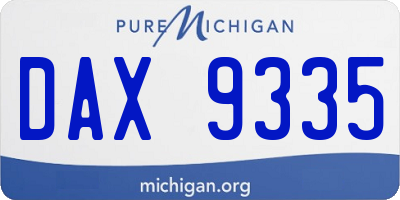 MI license plate DAX9335