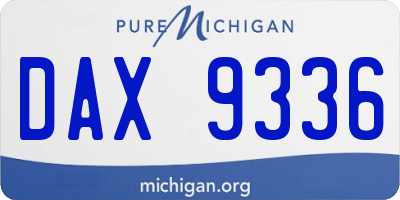 MI license plate DAX9336