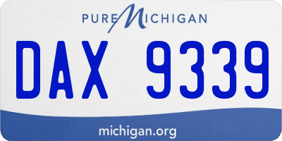 MI license plate DAX9339