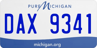 MI license plate DAX9341
