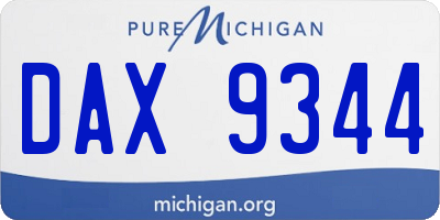 MI license plate DAX9344