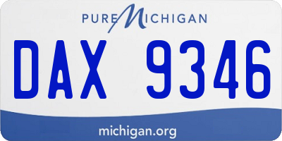 MI license plate DAX9346