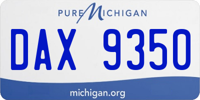 MI license plate DAX9350