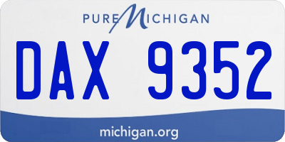 MI license plate DAX9352