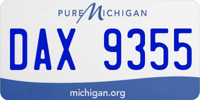 MI license plate DAX9355