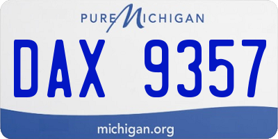 MI license plate DAX9357