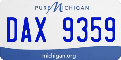 MI license plate DAX9359