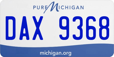 MI license plate DAX9368