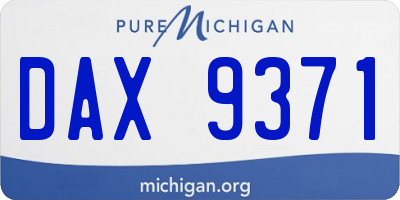 MI license plate DAX9371