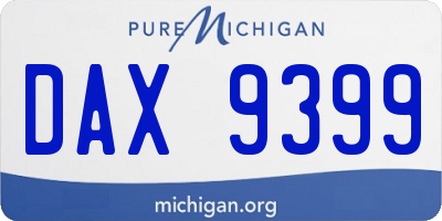 MI license plate DAX9399
