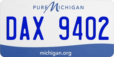 MI license plate DAX9402