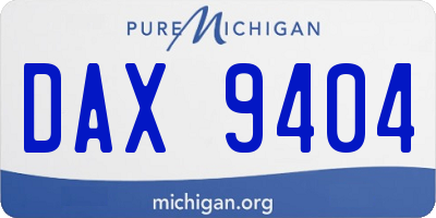 MI license plate DAX9404