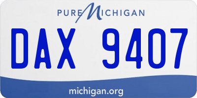 MI license plate DAX9407