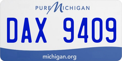MI license plate DAX9409