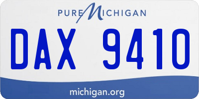 MI license plate DAX9410