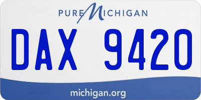 MI license plate DAX9420