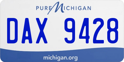 MI license plate DAX9428