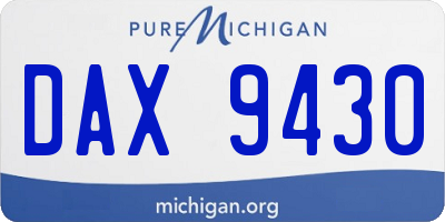 MI license plate DAX9430