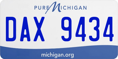 MI license plate DAX9434