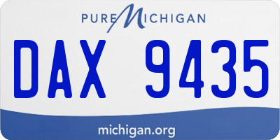 MI license plate DAX9435
