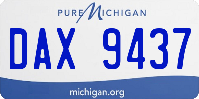 MI license plate DAX9437