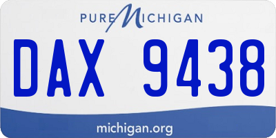MI license plate DAX9438