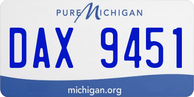 MI license plate DAX9451
