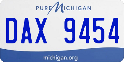 MI license plate DAX9454