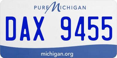 MI license plate DAX9455