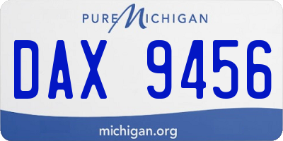 MI license plate DAX9456