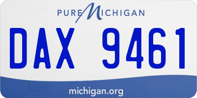 MI license plate DAX9461