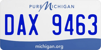 MI license plate DAX9463