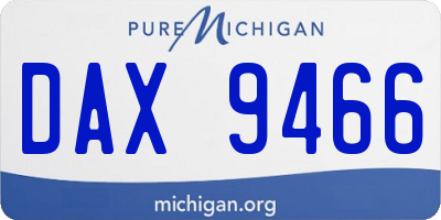 MI license plate DAX9466