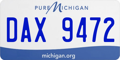 MI license plate DAX9472