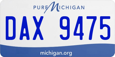 MI license plate DAX9475