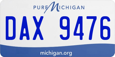 MI license plate DAX9476