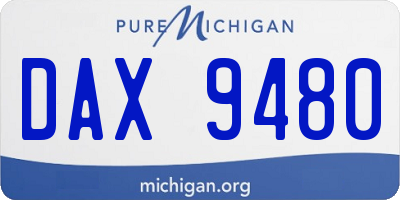 MI license plate DAX9480