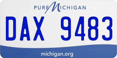 MI license plate DAX9483