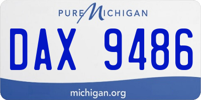 MI license plate DAX9486
