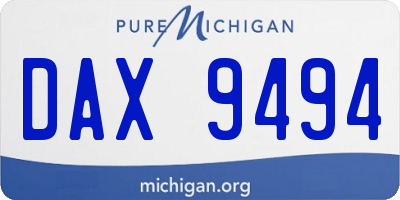 MI license plate DAX9494