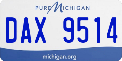 MI license plate DAX9514